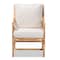 Baxton Studio Brandon Modern Bohemian White Fabric Upholstered and Natural Brown Rattan Armchair 203-12671 - alternate 9